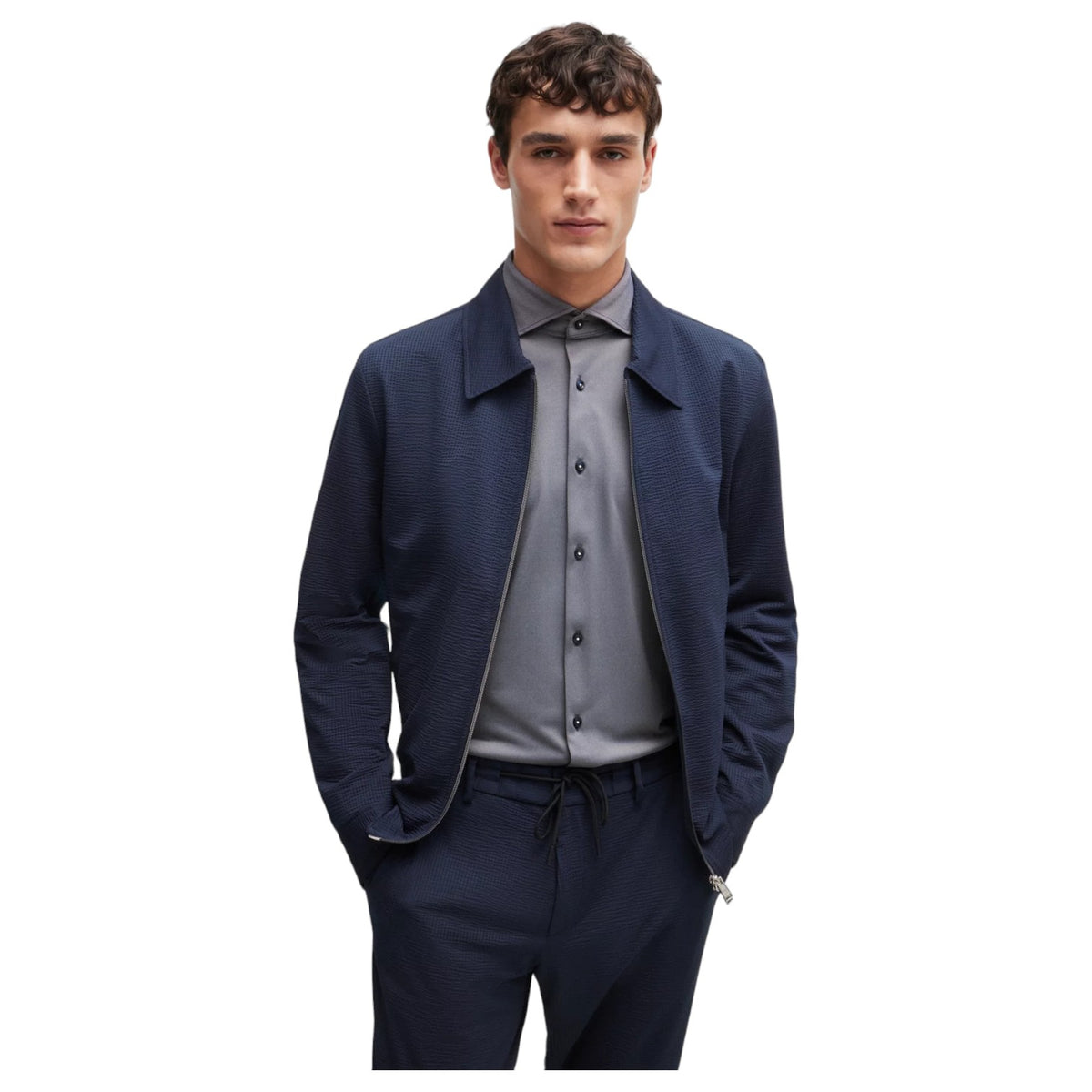 Boss Slim-Fit Shirt In Structured Performance-Stretch Fabric 50503533 475