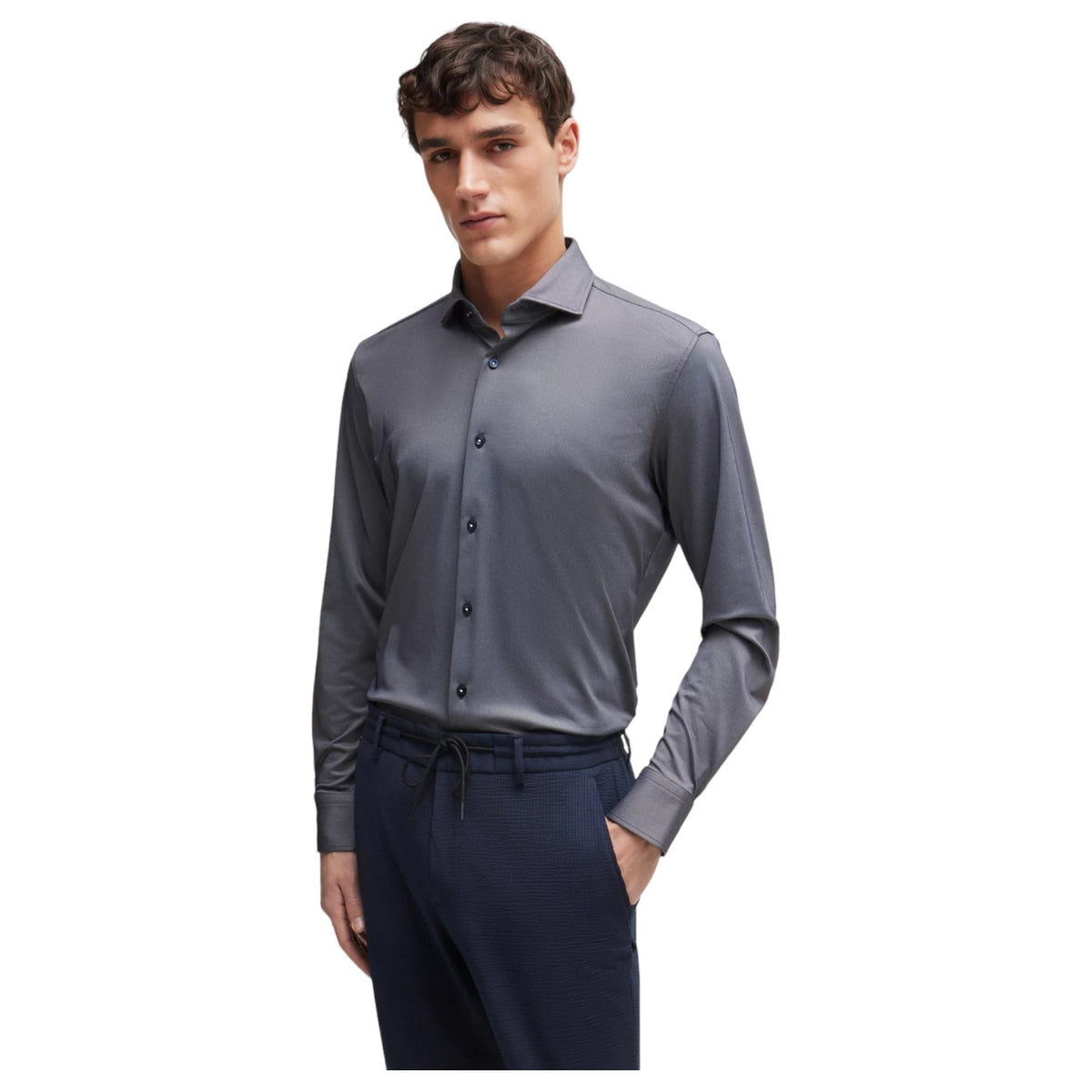 Boss Slim-Fit Shirt In Structured Performance-Stretch Fabric 50503533 475