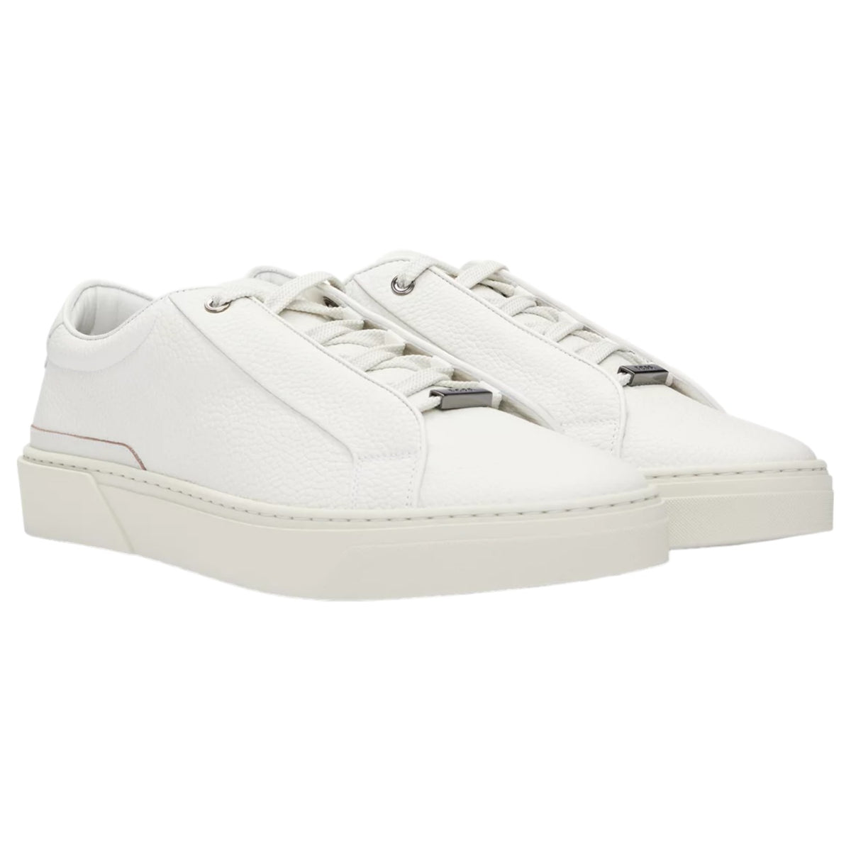 BOSS Grained-Leather Trainers With Contrasting Details White 50504331-112