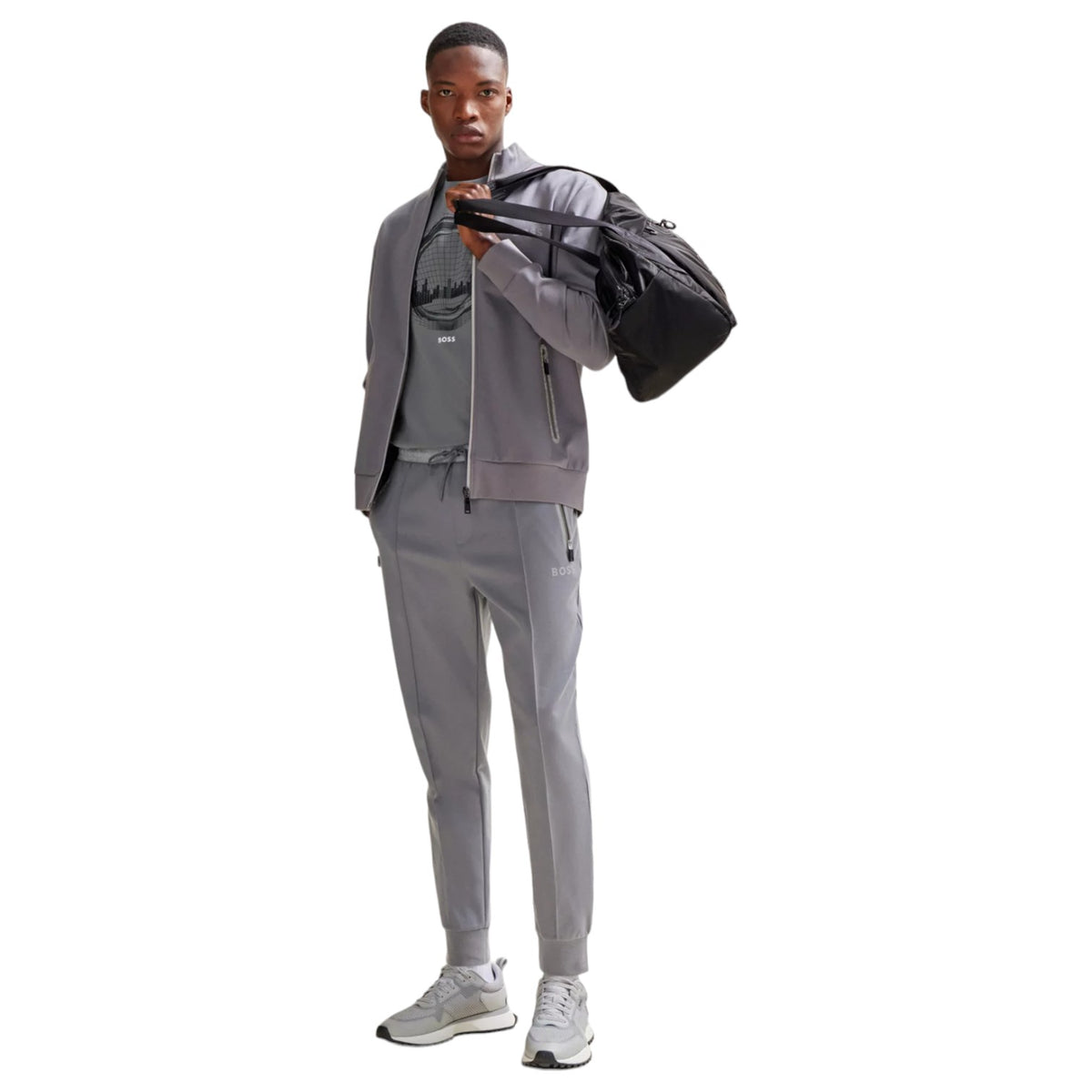 Stretch-Cotton Regular-Fit T-Shirt With Seasonal Artwork In Grey 50506372 036