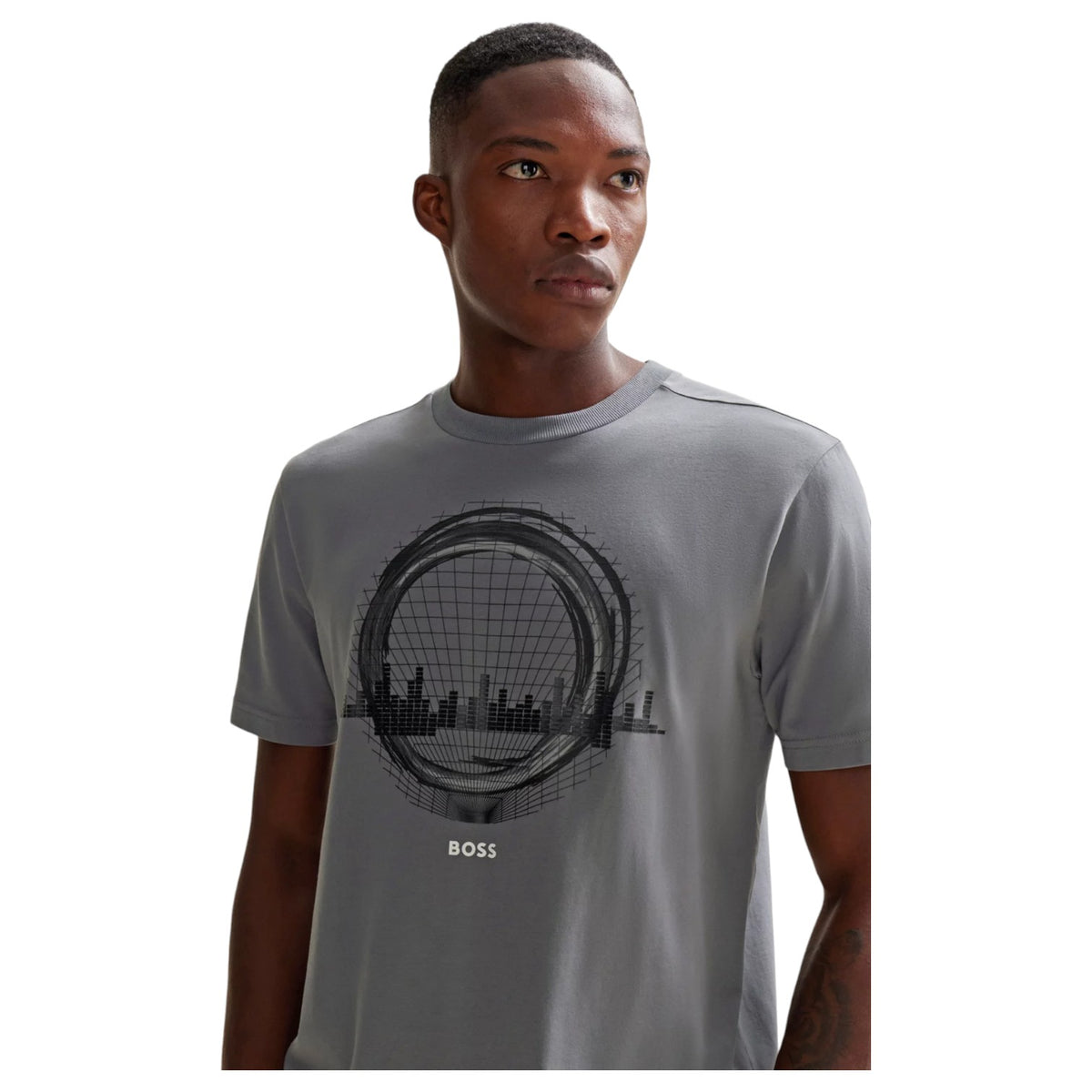 Stretch-Cotton Regular-Fit T-Shirt With Seasonal Artwork In Grey 50506372 036