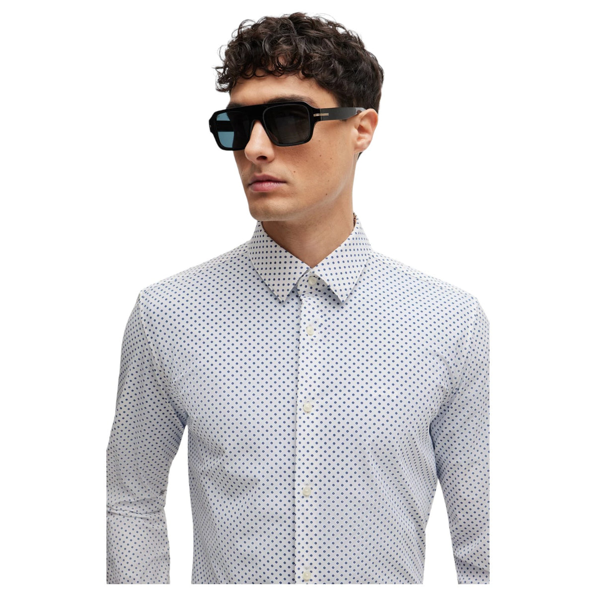 Boss Slim-Fit Shirt In Printed Performance-Stretch Material 50513421 100