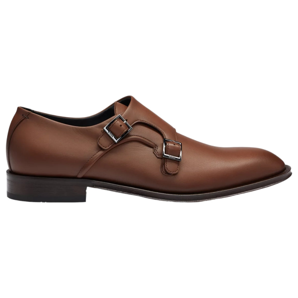 Boss Double-Monk Shoes In Smooth Leather With Metal Buckles 50514007-214
