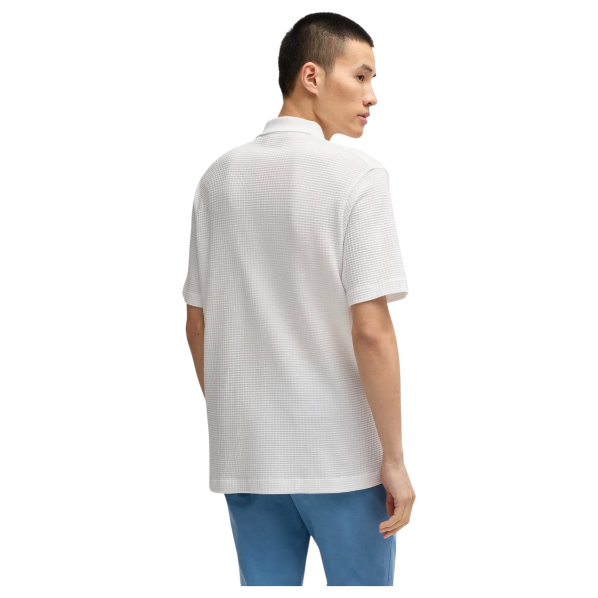 BOSS Regular-Fit Shirt In Waffle Cotton In White 50540578 100