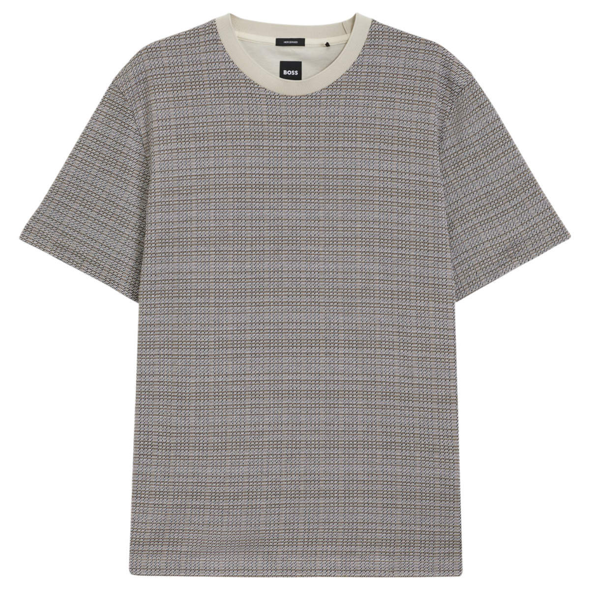 Hugo Boss Grid-Pattern T-shirt In Mercerised Cotton 50543401