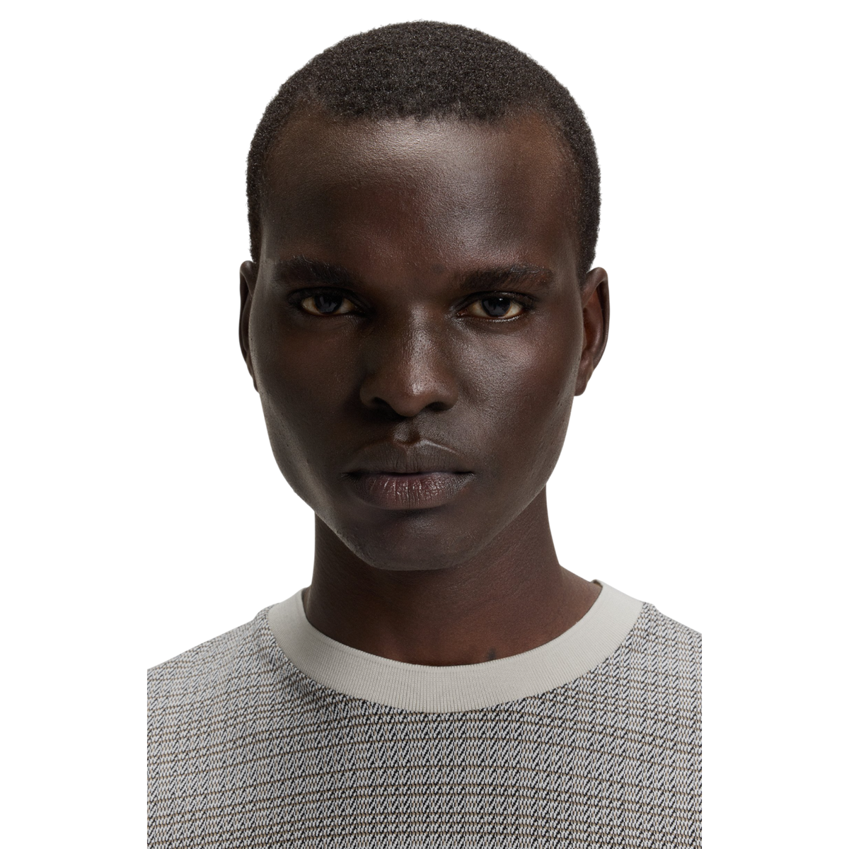Hugo Boss Grid-Pattern T-shirt In Mercerised Cotton 50543401