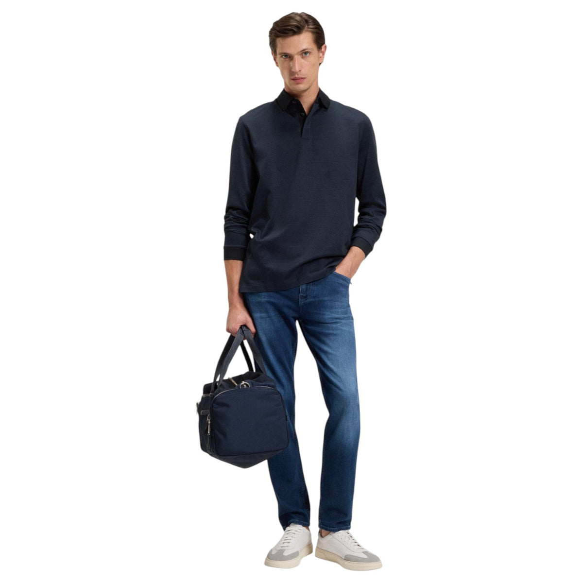Boss Mercerised-Cotton Polo Shirt With Plain Collar