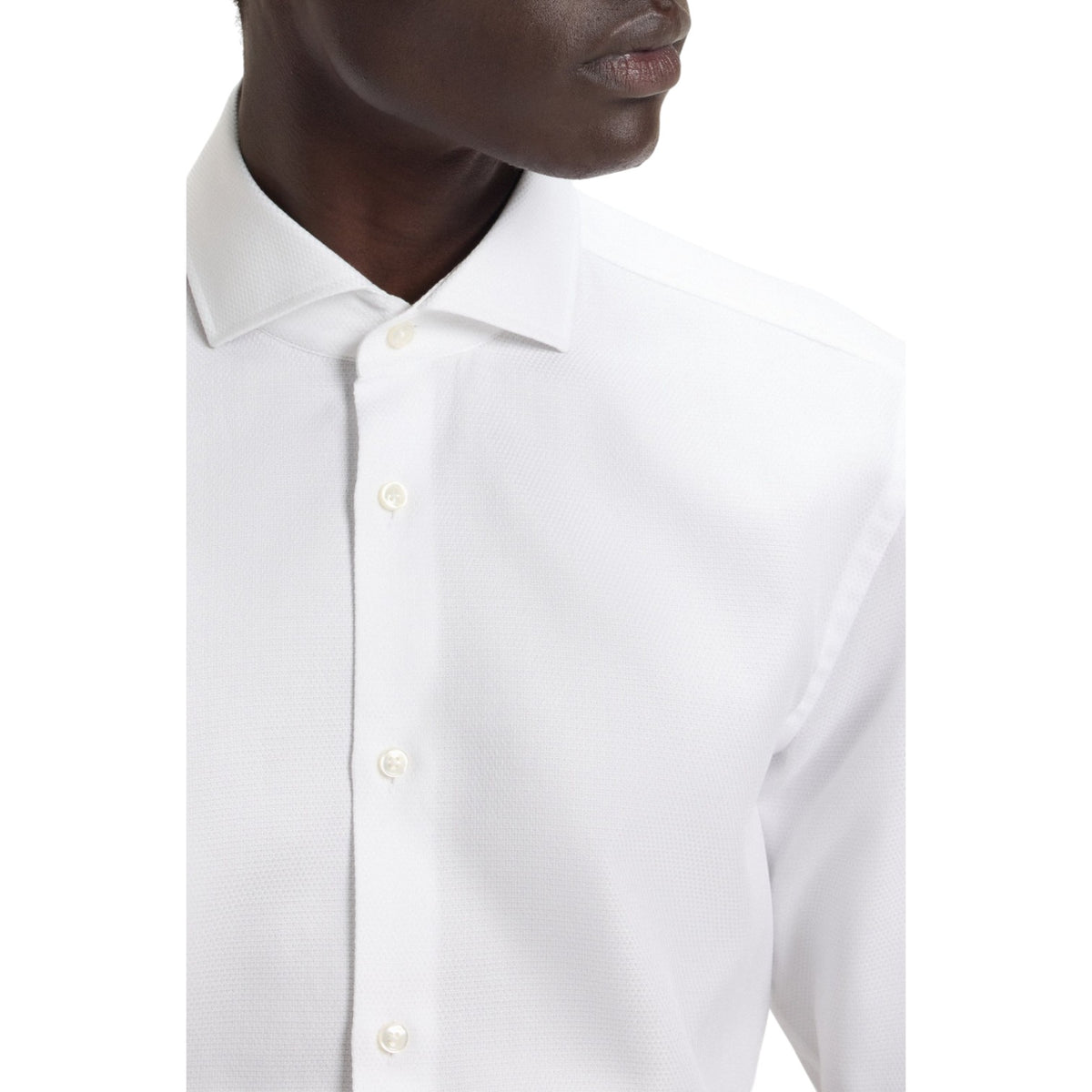 Hugo Boss Slim-fit shirt in Italian-made structured cotton 50545157