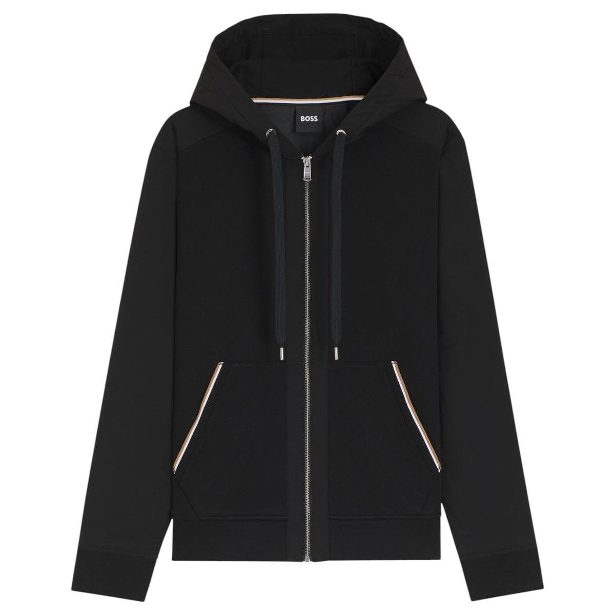 BOSS Cotton-Terry Zip-Up Hoodie/Pants Set With Signature-Stripe Trims