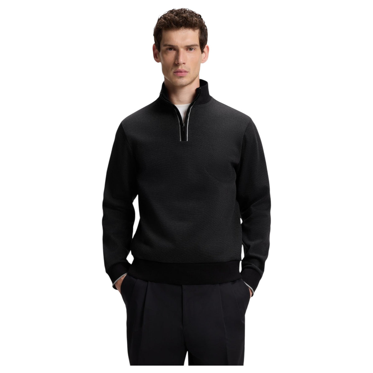 BOSS H-Sidney 80 Funnel-Neck Cotton Sweatshirt