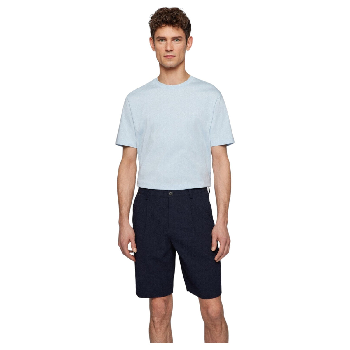 BOSS Cotton-Jersey Regular-Fit Tompson 01 T-Shirt In Light Blue 50468347 450