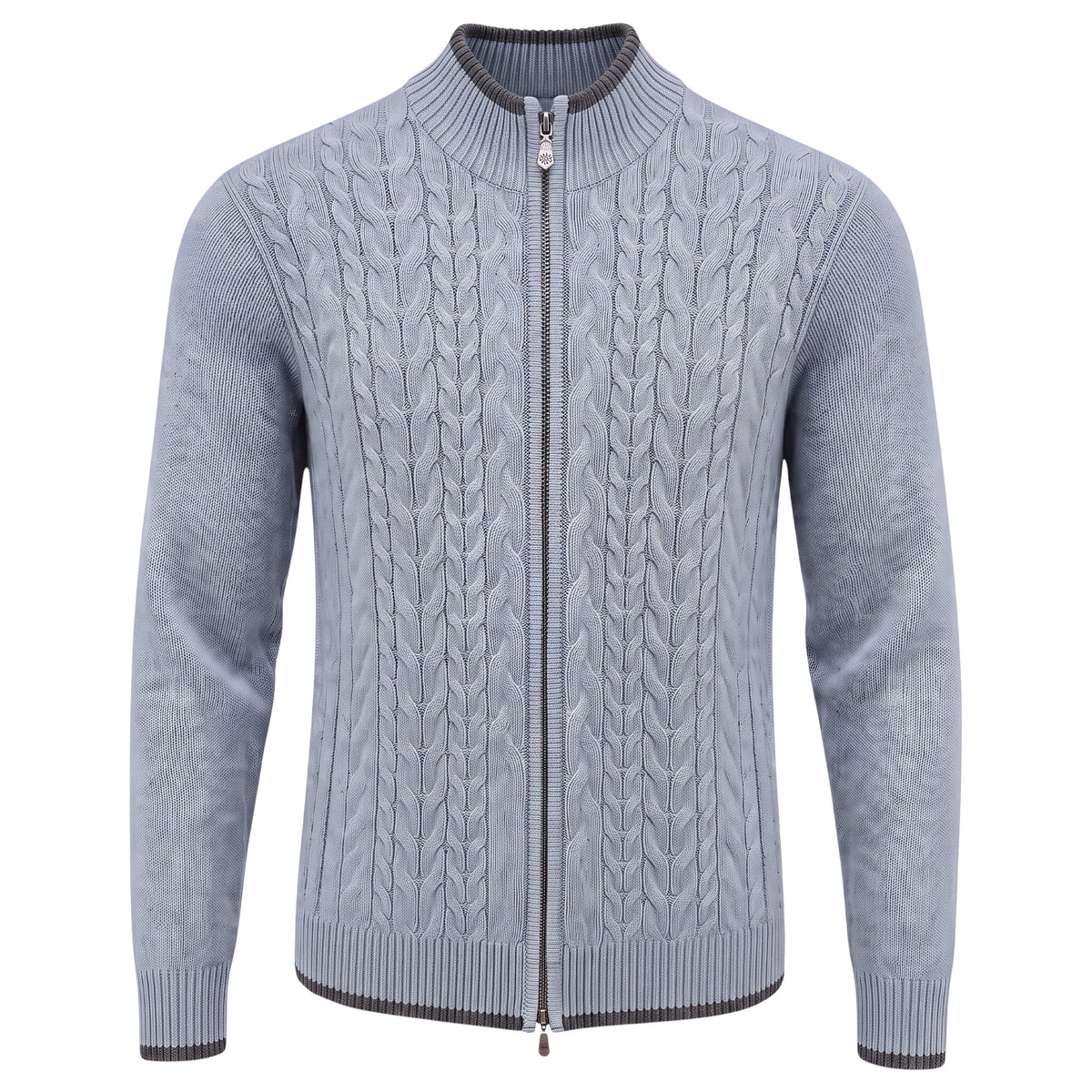 Raffi Full-Zip Mouliné Merino Wool & Cashmere Jacket – Storm