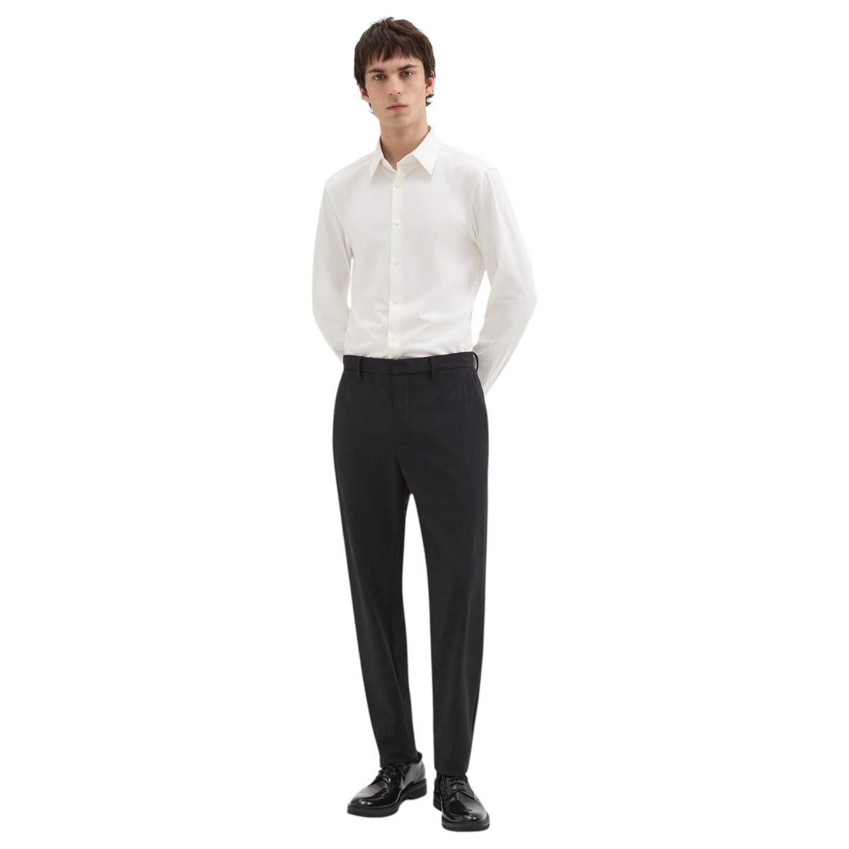 Theory Sylvain Shirt in Structure Knit J0794505 100 White
