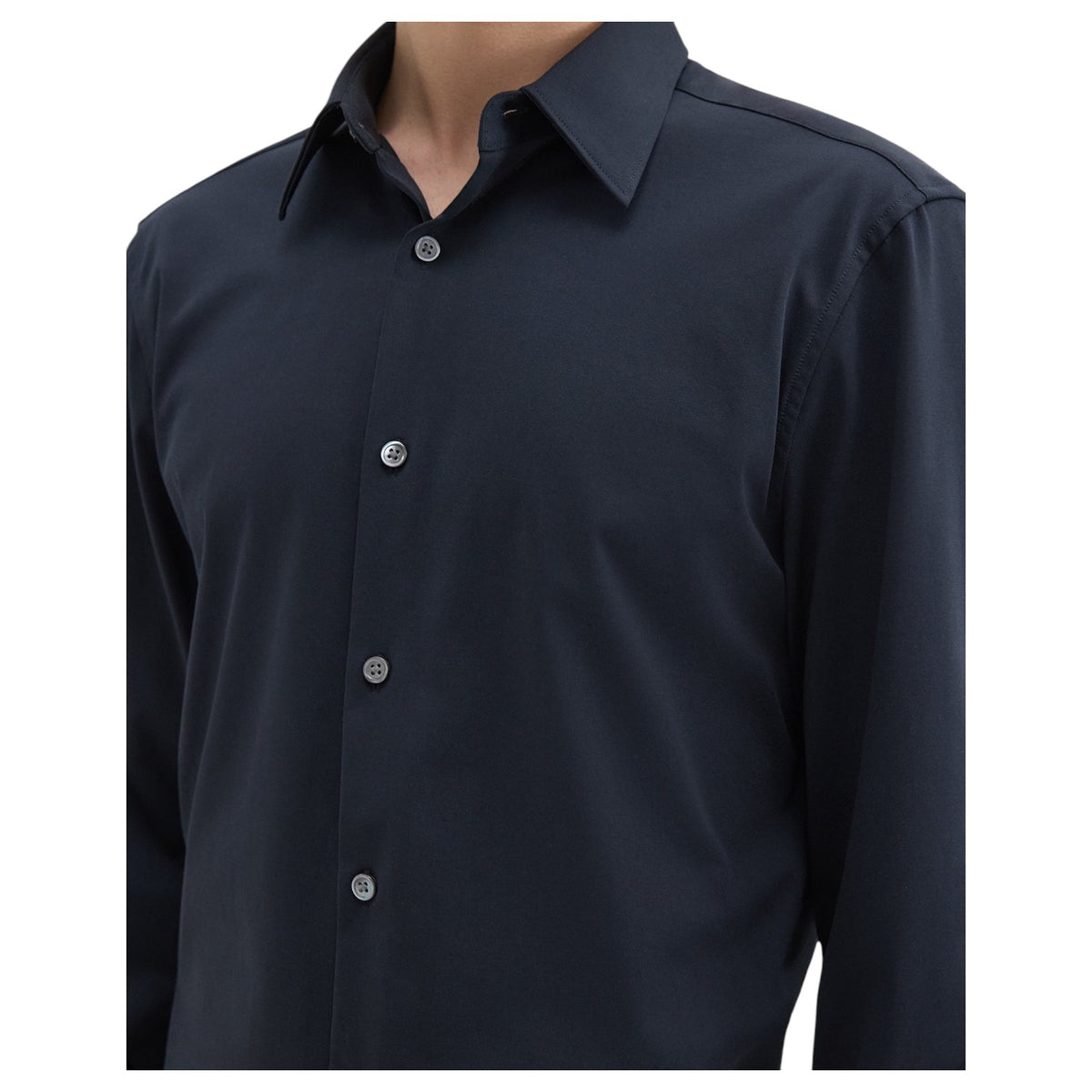 Theory Sylvain Shirt in Structure Knit J0794505 B7H Eclipse
