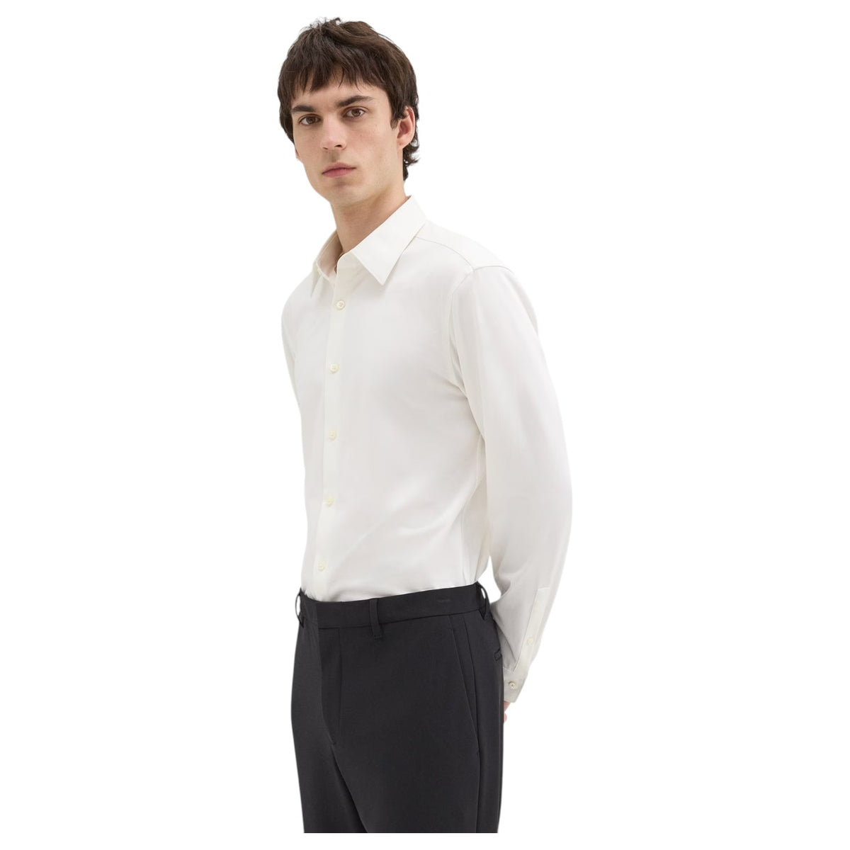 Theory Sylvain Shirt in Structure Knit J0794505 100 White