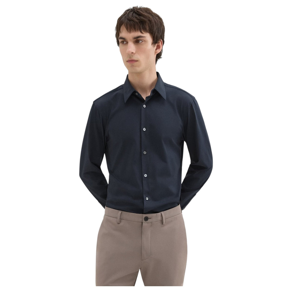 Theory Sylvain Shirt in Structure Knit J0794505 B7H Eclipse