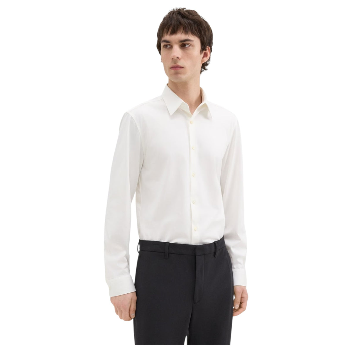 Theory Sylvain Shirt in Structure Knit J0794505 100 White