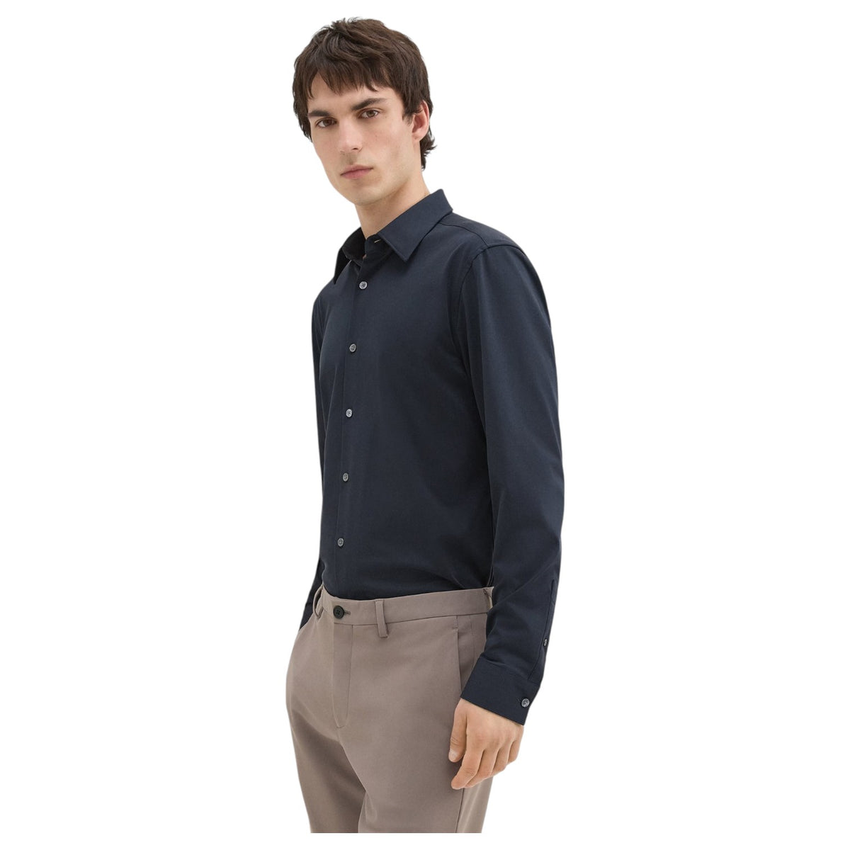 Theory Sylvain Shirt in Structure Knit J0794505 B7H Eclipse