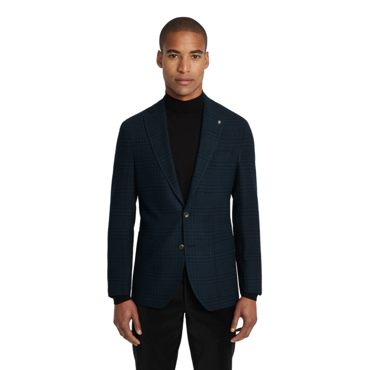 Hampton Dark Teal Plaid Wool Stretch Blazer DrkGrn C1358-387 Hampton SPJ