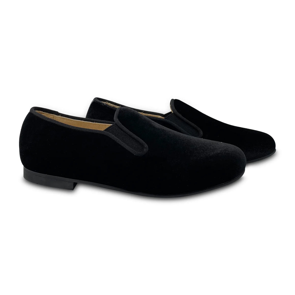 Andanines Boys Velvet Shoes In Black 182447-36 Black