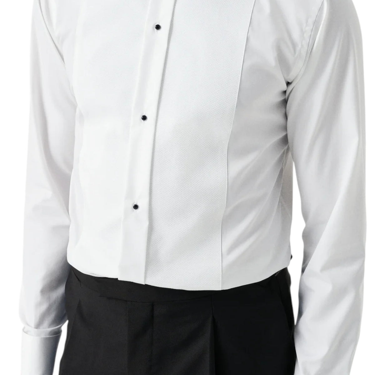 Eton White Piqué Tuxedo Shirt With Studs