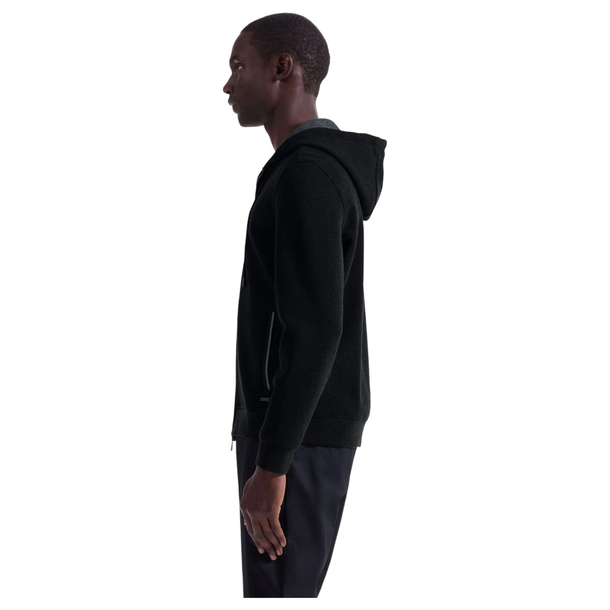 Bugatchi Heathered Pique Full Zip Hoodie HF2403K83
