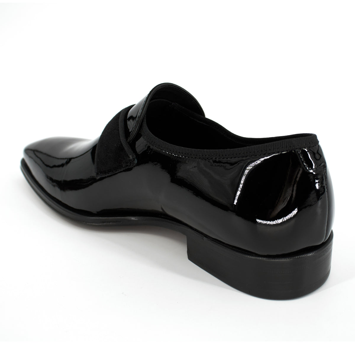 Mezlan Men's Patent Leather Formal Shoes with Velvet Strap 20602 Tux Black