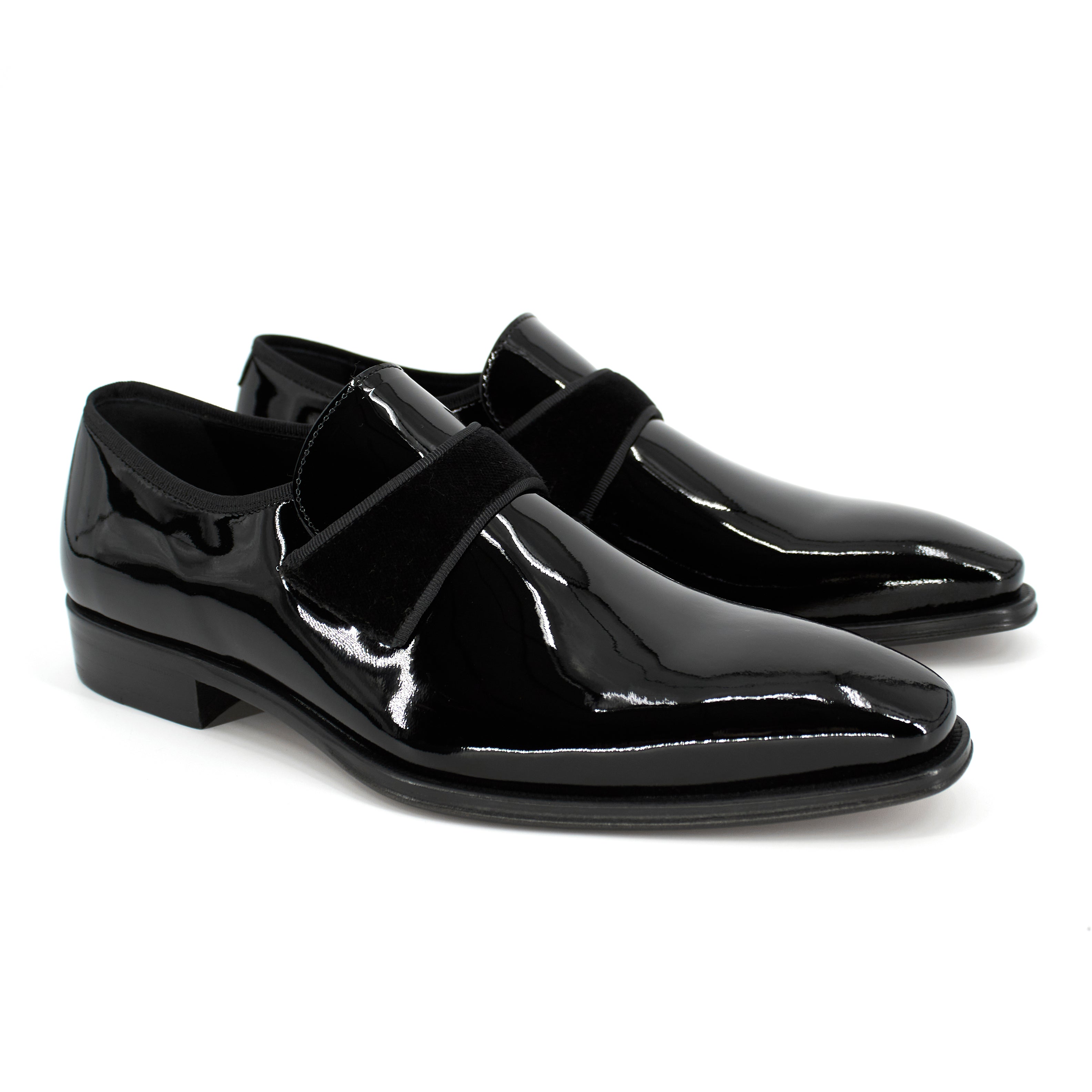 Mezlan Men's Patent Leather Formal Shoes with Velvet Strap 20602 Tux Black 9 Mezlan Men's Patent Leather Formal Shoes with Velvet Strap 20602 Tux Black 9