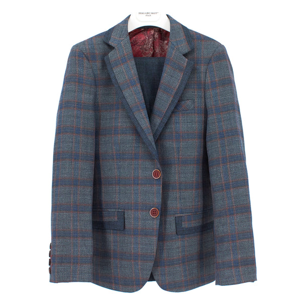 Bergamo Boys' Blue & Red Plaid Suit 310-22