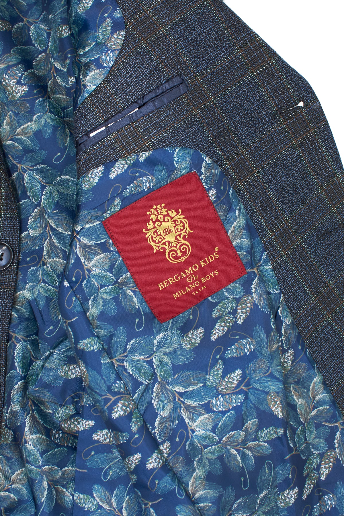 Bergamo Boys' Blue Plaid Suit 313/22