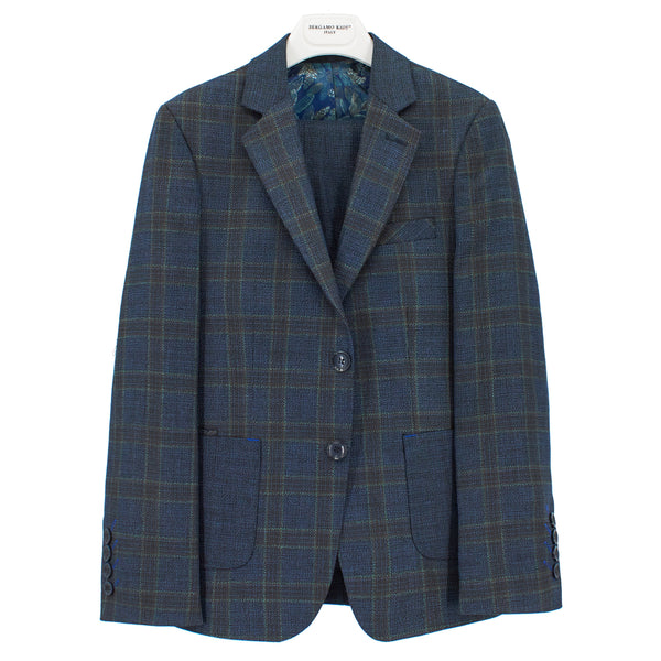 Bergamo Boys' Blue Plaid Suit  313/22