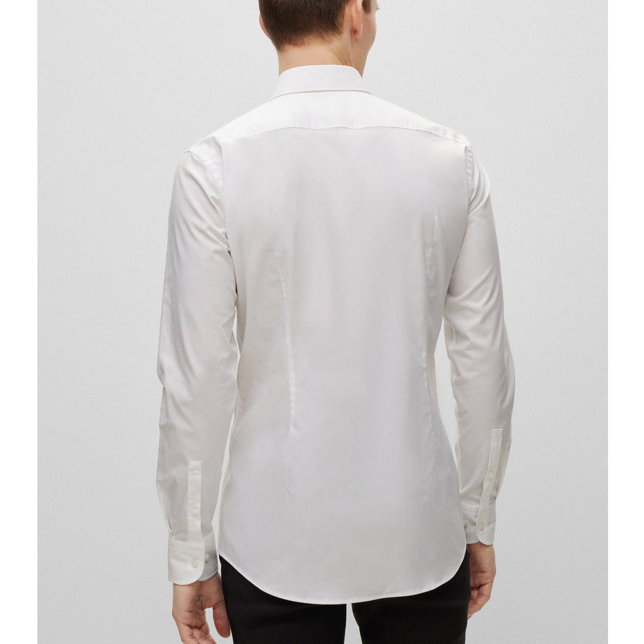 BOSS Men's Slim-Fit Shirt in Easy-Iron Stretch-Cotton Poplin in White 50469345-100