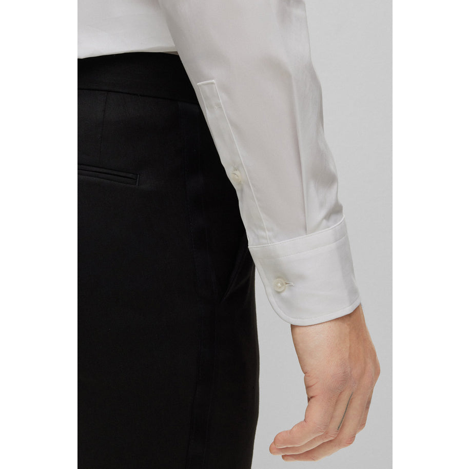 BOSS Men's Slim-Fit Shirt in Easy-Iron Stretch-Cotton Poplin in White 50469345-100