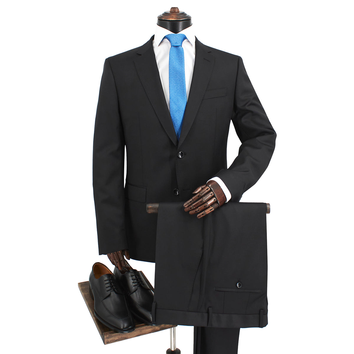 BOSS Men's Slim-Fit 100% Virgin Wool Two-Piece Suit in Black 50479561-001
