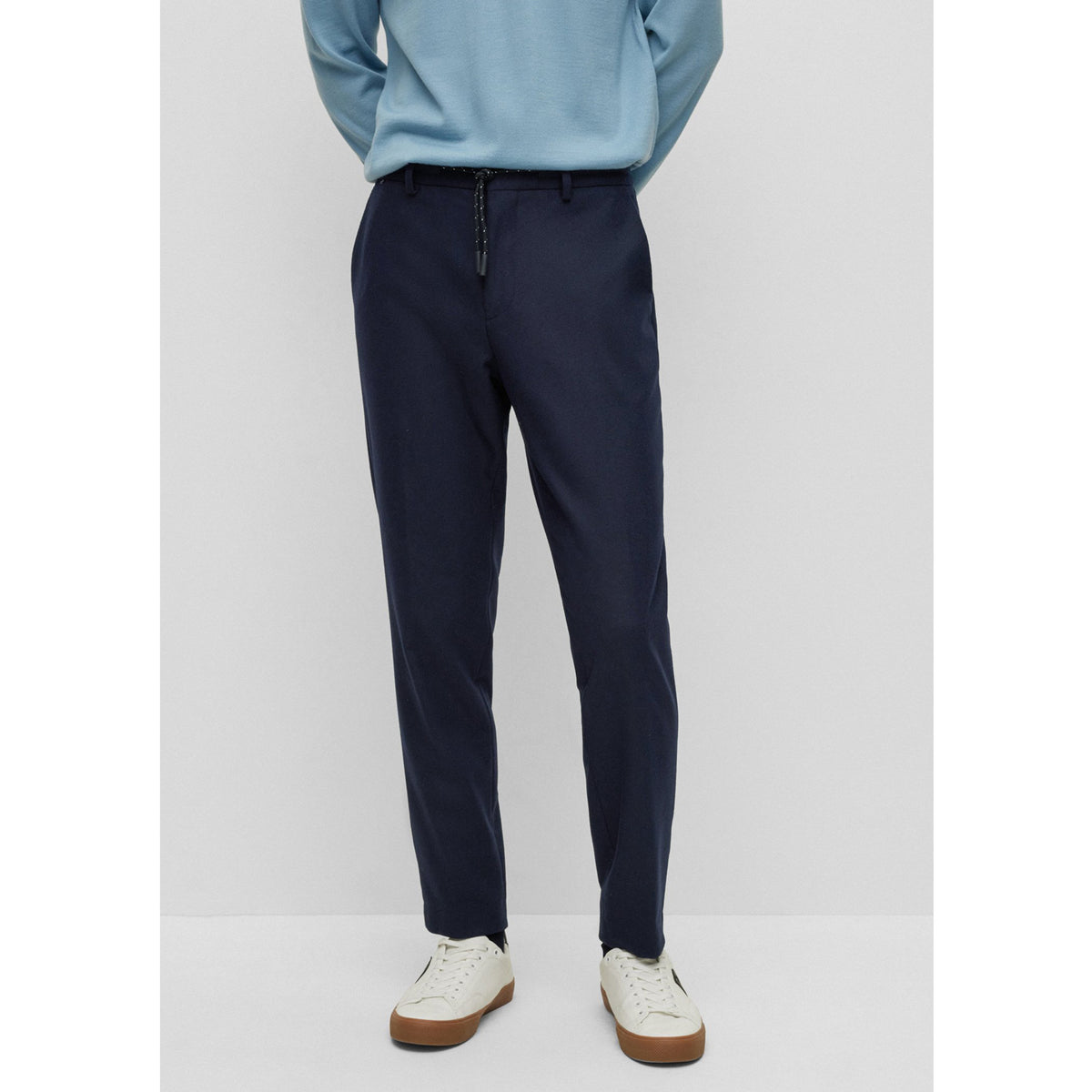 BOSS Men's Slim-Fit Trousers in Performance-Stretch Fabric in Dark Blue 50479918-404