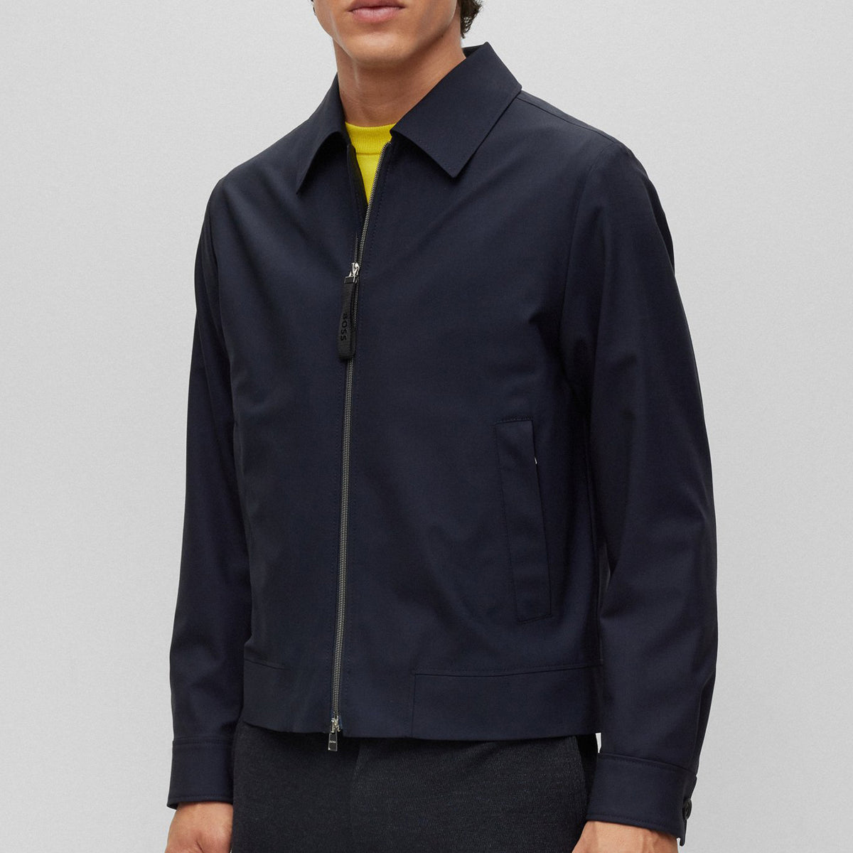 BOSS Men's Slim-Fit Jacket in Performance-Stretch Wool in Dark Blue 50490125-404