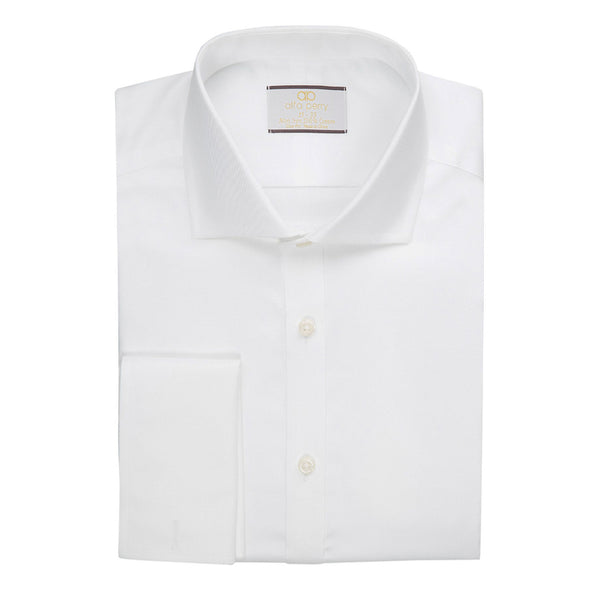 J-20FCS Men's Slim-Fit French Cuff 100% Cotton Non-Iron White Dress Shirt