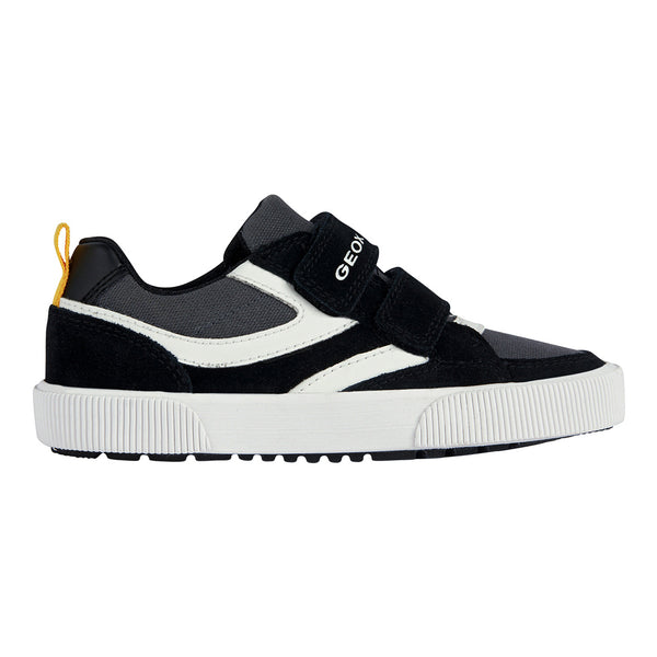 Geox Alphabeet Boy Velcro Sneaker in Black/White J35HLC-02210-C0127