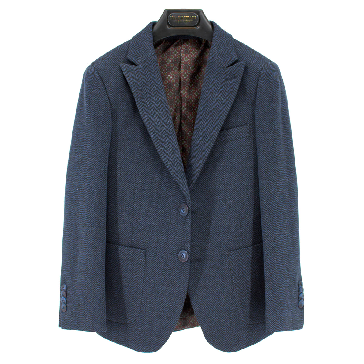 Isaac Mizrahi Boys' Herringbone Blazer in Navy
