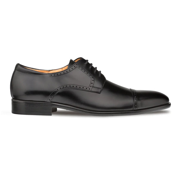Calfskin-cap-toe-oxford, Mens Size 8½, CALF/LEATHER, Black, by Mezlan