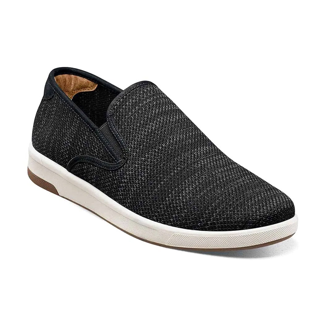 Florsheim Men's Crossover Knit Plain Toe Slip-On Sneaker in Black 14311-001