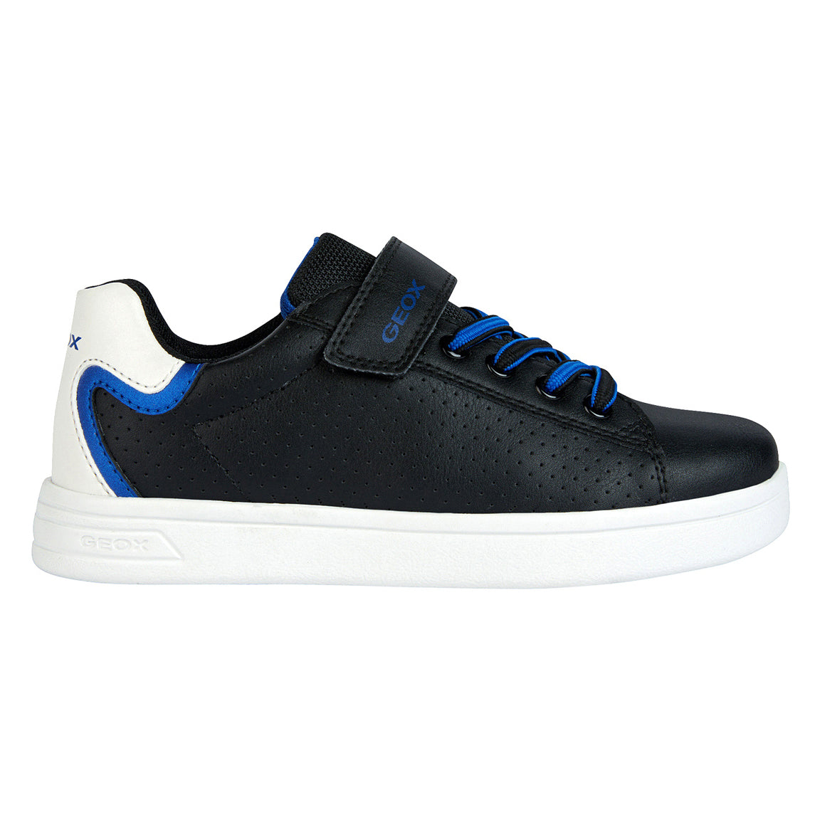 Geox Djrock Boy Sneaker in Black/Royal Blue Black leather J355VA-054FU-C0245 35