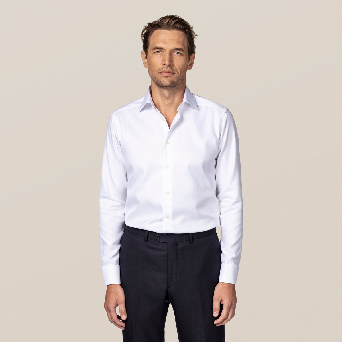 Eton Men's White Textured Twill Shirt