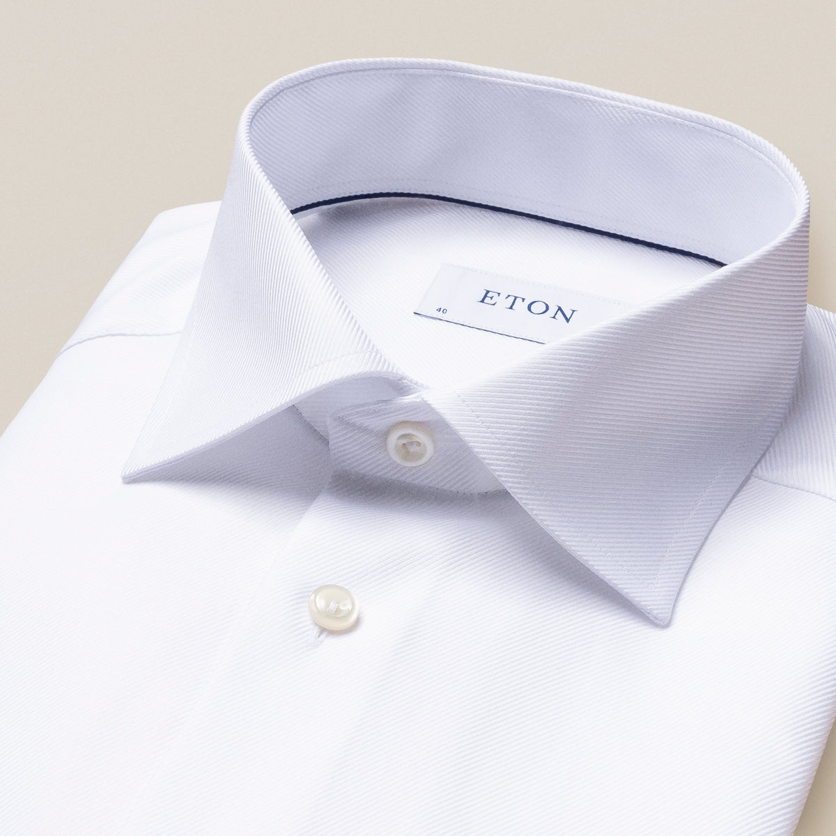 Eton Men's White Textured Twill Shirt