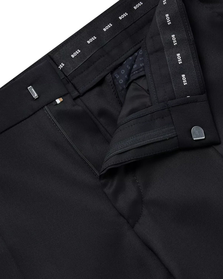 BOSS Men's Formal Trousers in Virgin-Wool Serge in Black 50469174-001