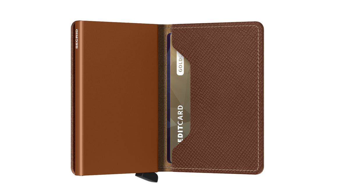 Secrid Slimwallet in Saffiano Caramel