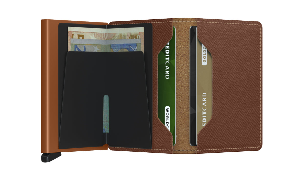 Secrid Slimwallet in Saffiano Caramel