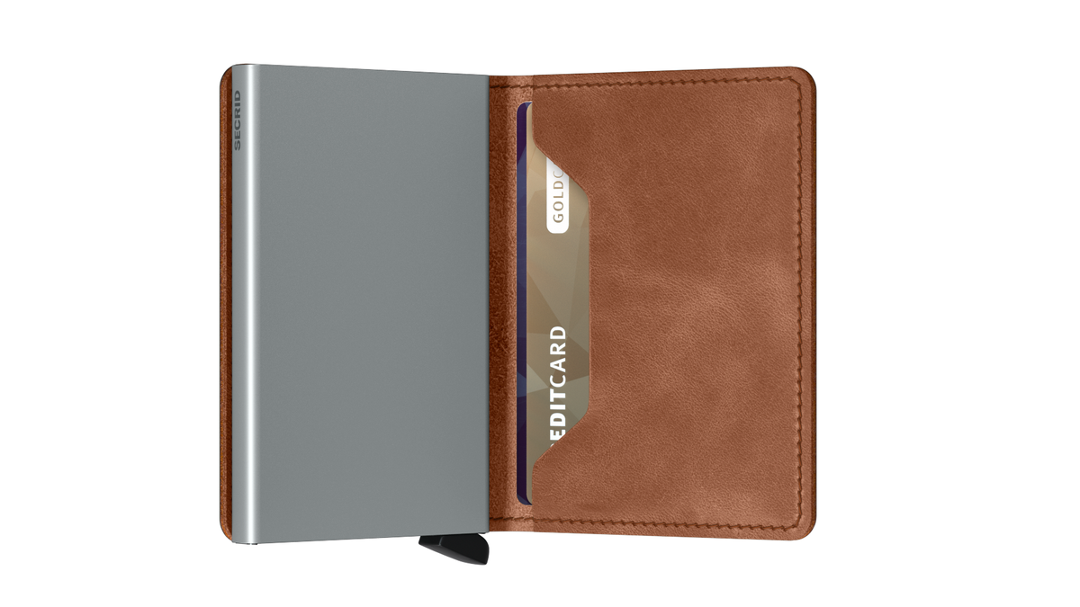 Secrid Slimwallet in Vintage Cognac-Silver