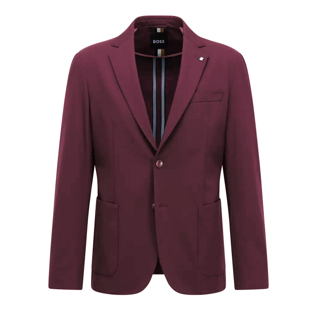 BOSS Men's Slim-Fit Suit in Stretch Interlock Cloth with Drawcord Waistband Pants in Burgundy 50473678-603