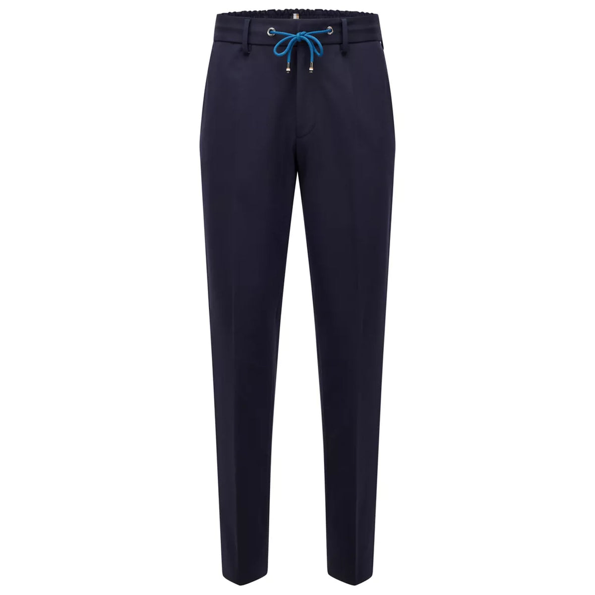 BOSS Men's Slim-Fit Suit in Stretch Interlock Cloth with Drawcord Waistband Pants in Navy 50473678-404